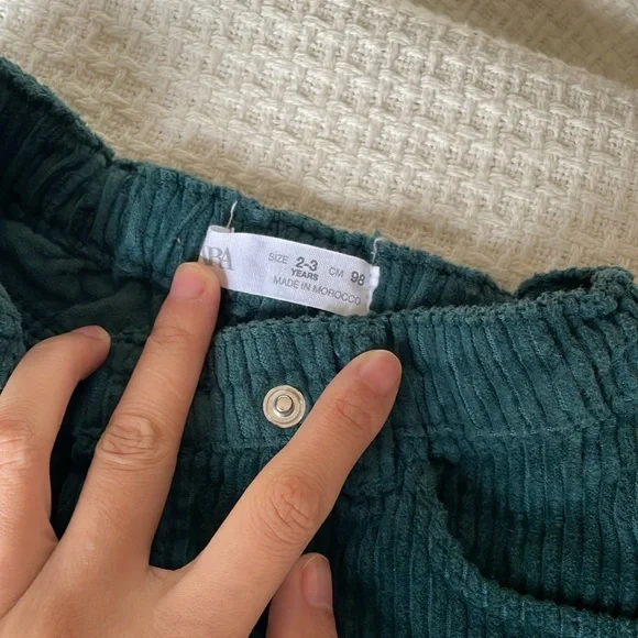 Zara green toddler corduroy mini skirt short - Picture 2 of 5